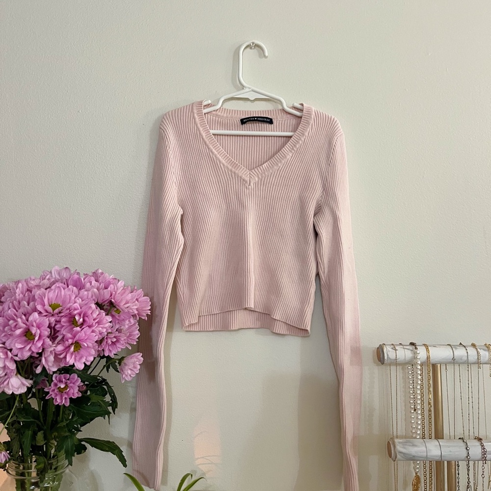 BRANDY MELVILLE milena sweater, baby pink